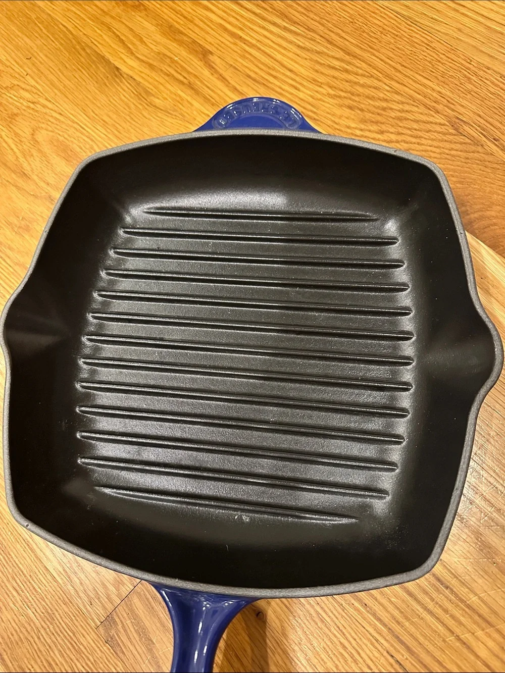 💙 LE CREUSET Cast-Iron Square Grill Pan Blue